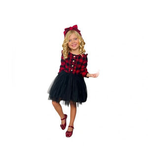 Mia Belle Girl’s Plaid Ruffled Tutu Dress **HOST PICK**
